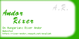 andor rixer business card